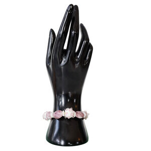 VTG Germany Art Glass Bead Bracelet MCM Atomic 50s Wedding Artsy Whimsigoth